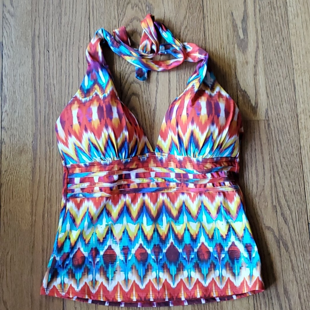 La Blanca swim top halter style multi colored
